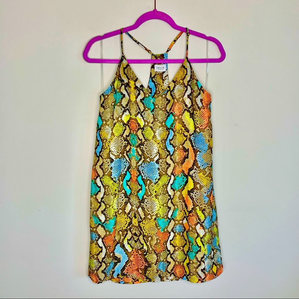 Lelis snakeskin slip dress Small